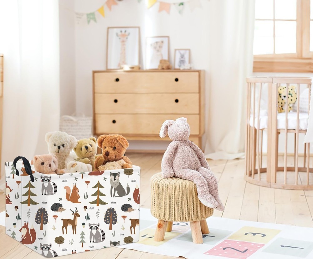 Rectangular Kids Storage Bin Animal Gift Basket Toy Organizer Shelf Decor