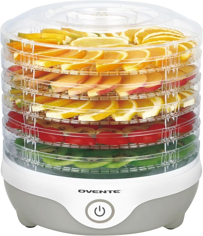 Food Dehydrator Machine with 5 Stackable Clear Trays and Drying Space