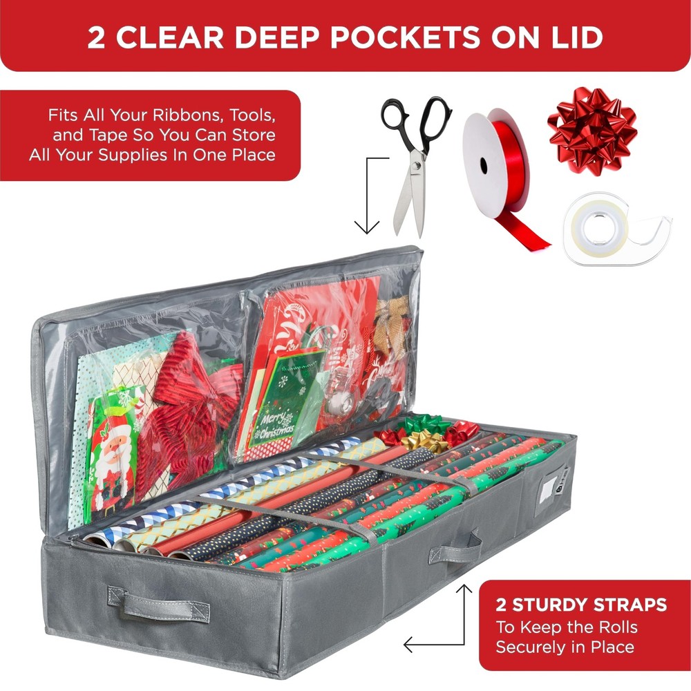 Premium Wrapping Paper Storage Container -Durable Material 600D tear-proof - ...