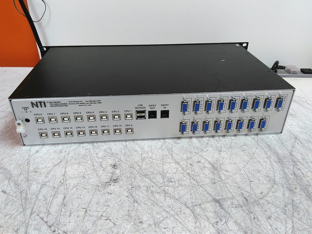 Network Technologies Inc UNIMUX-USBV-16O USB KVM Switch No PSU