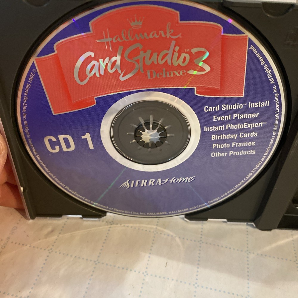 Hallmark Card Studio 3 Deluxe PC CD-Rom 3 Disc Software Set Very Good -A03