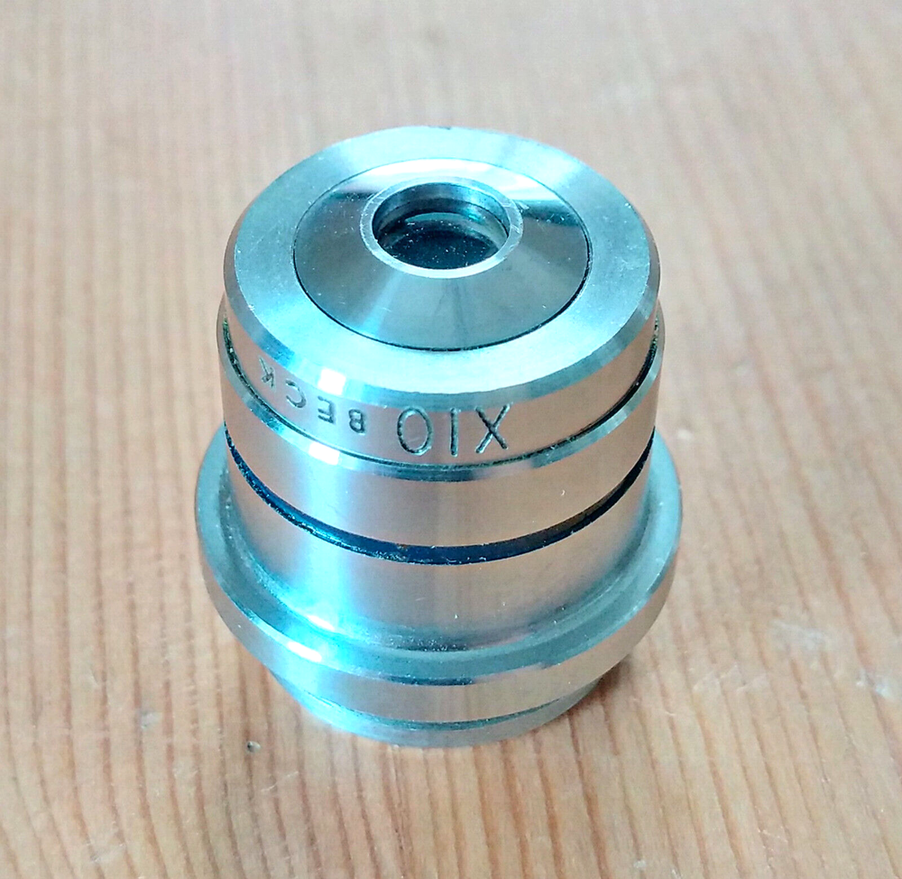Beck X10 / .17 N.A. Microscope Objective + Plastic Case
