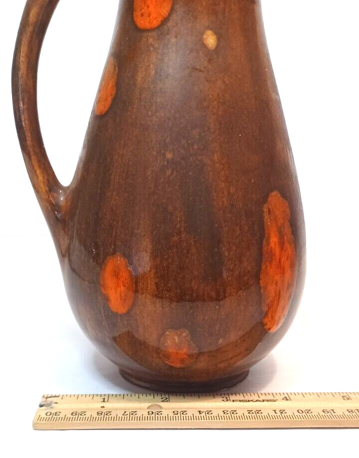Brown Pitcher Vase Ewer 8" Tall