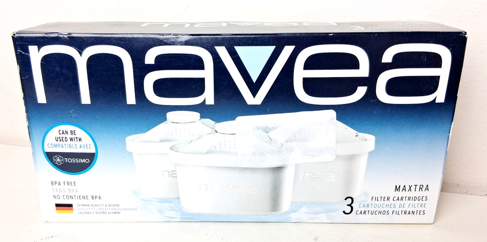 Mavea Water Filter Cartridges Replacement Filters Pack of 3 SEALED Box