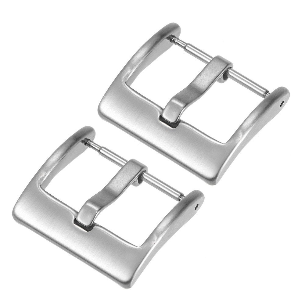 2Pcs Watch Brushed Broadside Type Buckle for 18mm Width Watch Bands