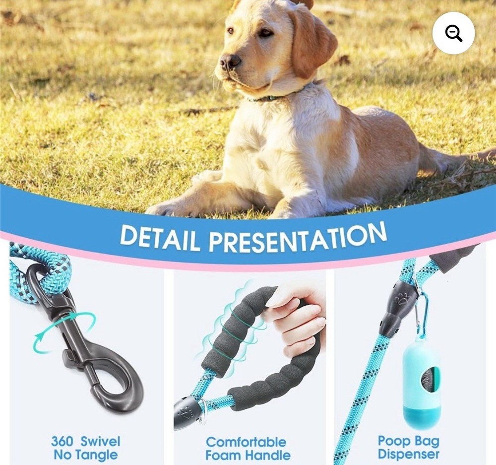 BAAPET 6FT Dog Leash – Padded Handle, Reflective