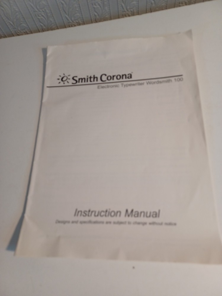 Smith Corona Wordsmith 100 (Manual Only)