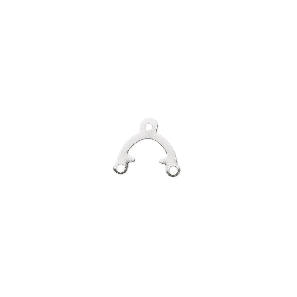 Connector, 100 Silver Plated Brass 1 & 2 Loop Links 9x9mm Earring Drops
