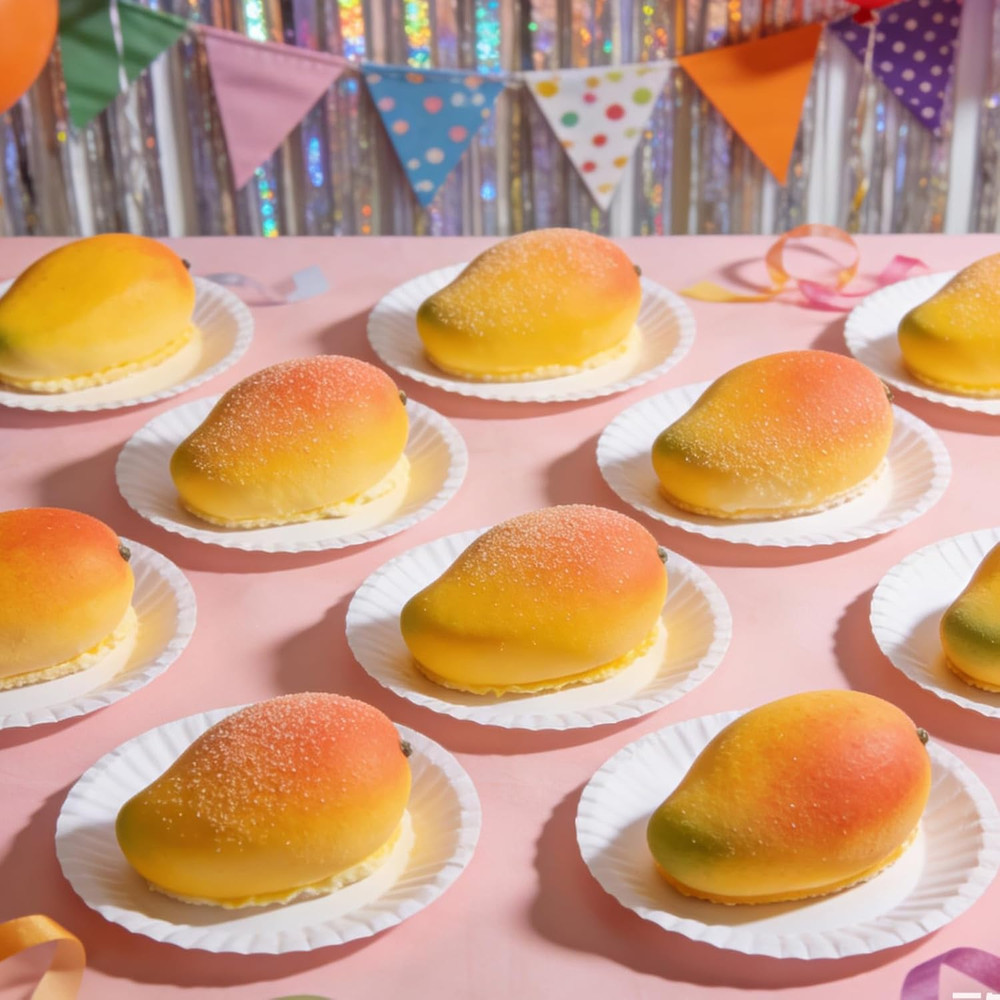 3D Mango Shape Cake Mold - 4 Cavity Fruit Pudding Mango Silicone Molds for Bakin