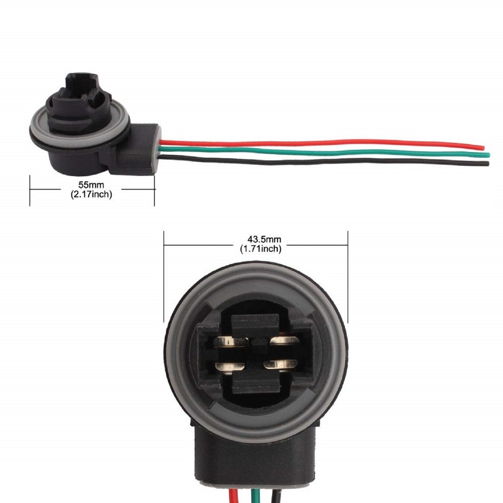 Universal Pigtail Wire Female Socket 3157 S Two Harness Brake Stop Tail Replace