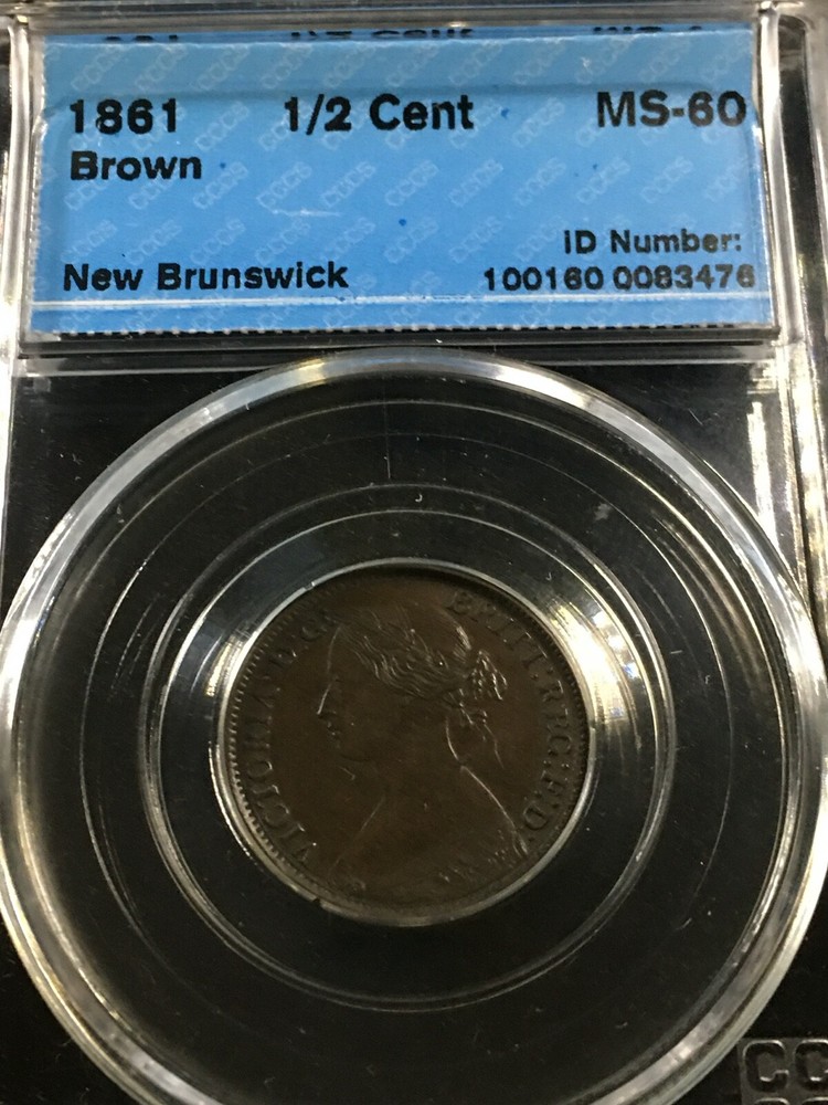 1861 CCCS Graded, New Brunswick ¢1/2 Cent, **MS-60** #3476