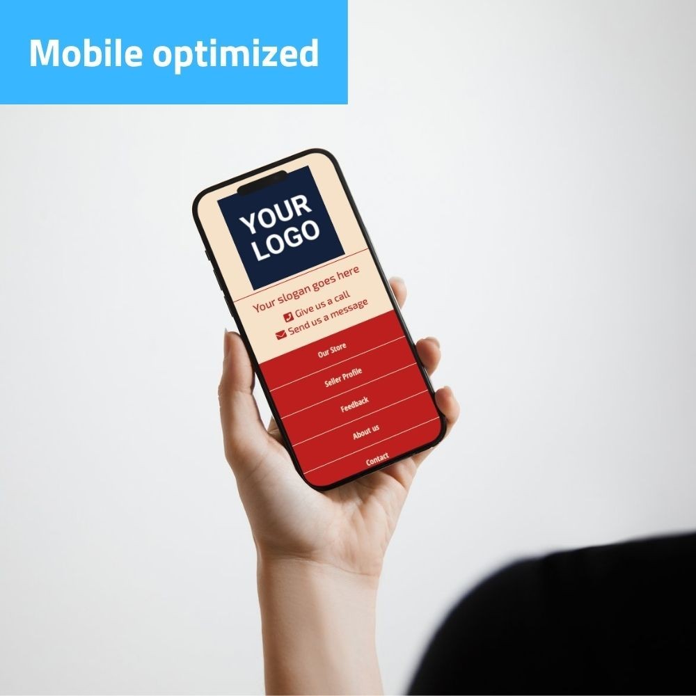 eBay Template - Responsive Simple - Mobile Optimized + Editor | beige red