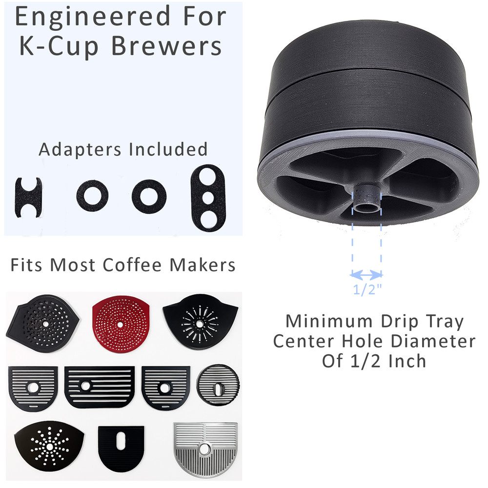 Anti-Splash Adjustable Coffee Cup Riser Accessory for K-Cup Coffee Makers Gray