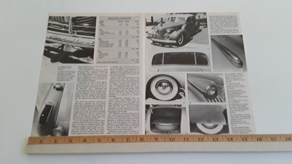 1940 CADILLAC SIXTY SPECIAL ORIGINAL 1988 ARTICLE