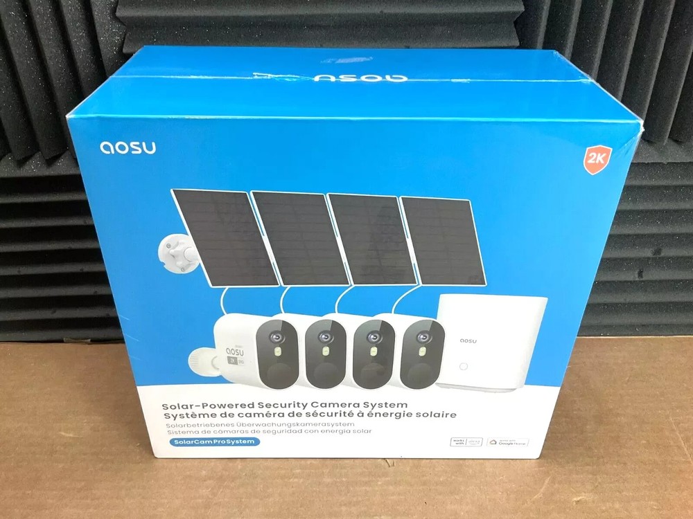 AOSU SolarCam Pro System 4 pack C7P2BH11 Solar Powered Security Camera
