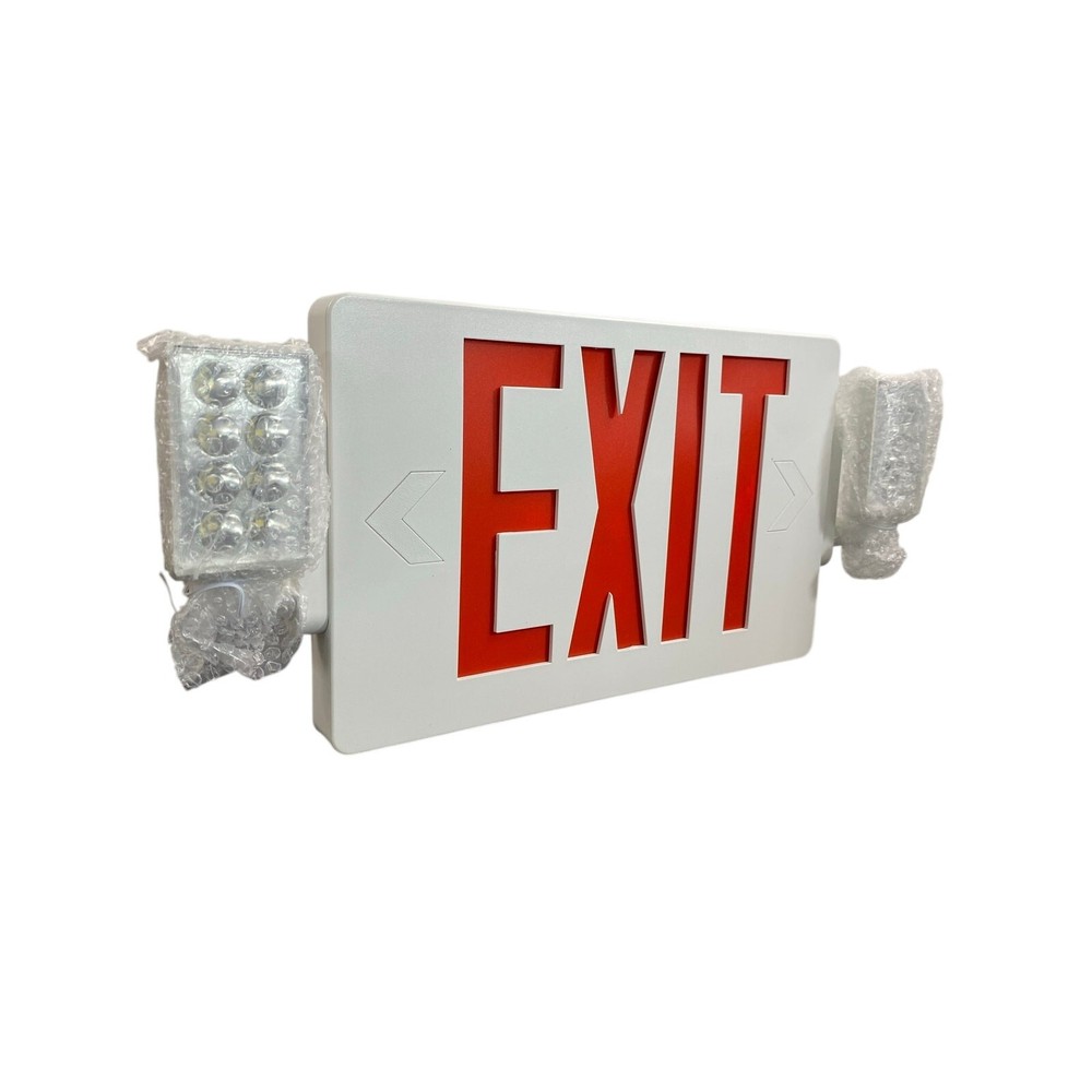 Sunco 6 Pack Exit Signs With Emergency Lights, Two Adjustable LED Lights, Red
