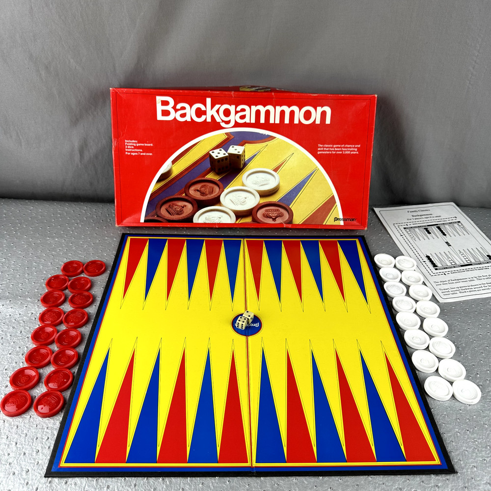 Vintage 1979 Backgammon Board Game by Pressman No 2014