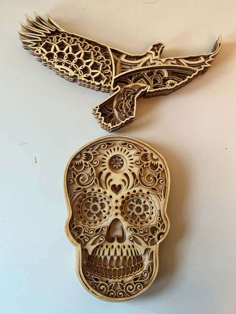 Mandala 3d Art DIY Sugar Skull and Eagle