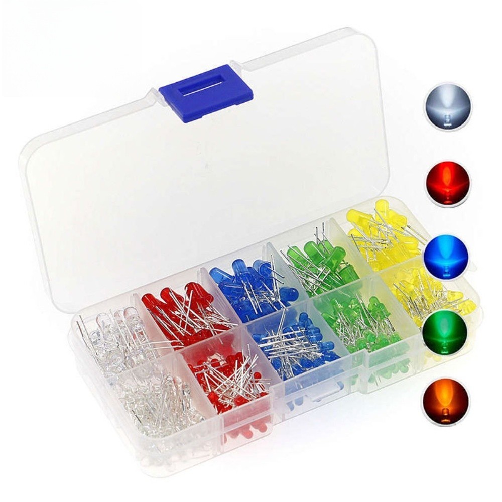 LED Light Emitting Diode Set 500PCS 3mm 5mm 5 Colors for DIY Electronics