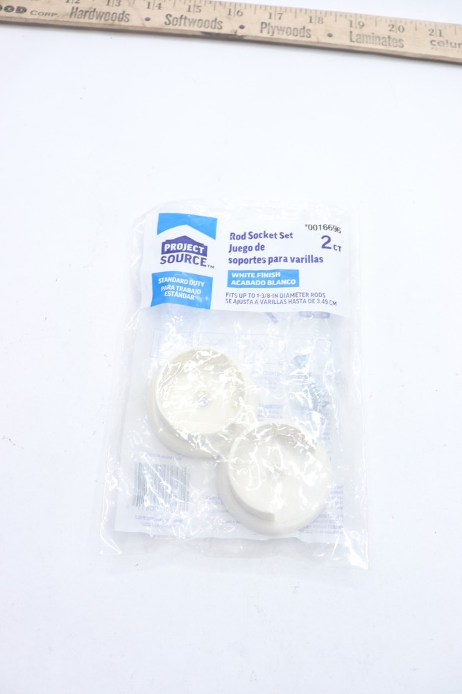 (2-Pk) Project Source Fixed Mount Rod Support Socket Set White 0016696