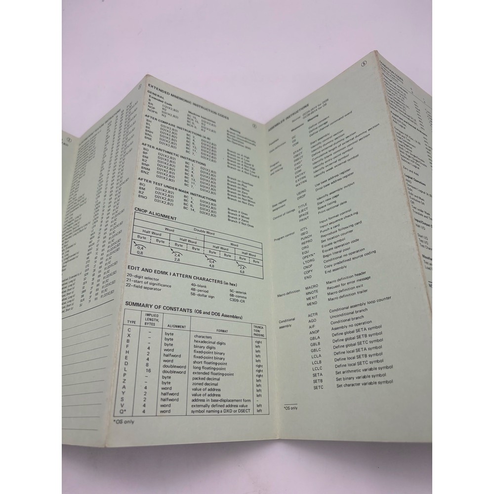 IBM SYSTEM/360 REFERENCE DATA BROCHURE X20-1703-9 USED