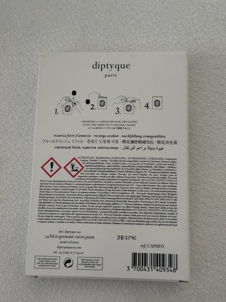 Diptyque FLEUR D'ORANGER (ORANGE BLOSSOM)Insert for diffuser