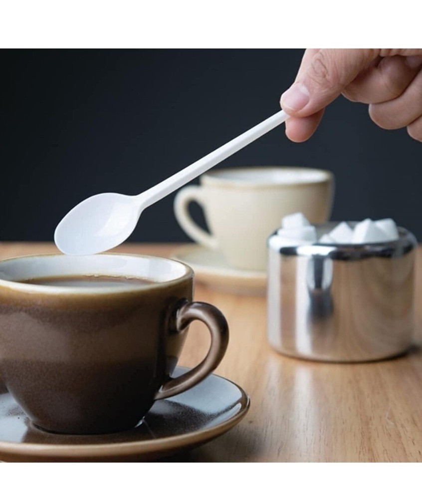 White Plastic Tea Spoons, 100 Per Pack,Disposable/reusable