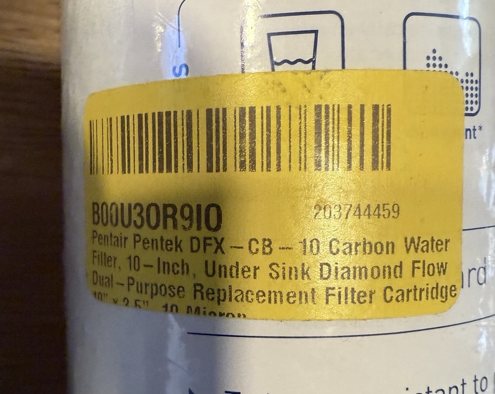 4PK Pentair 10 in. Replacement Under Sink DFX-CB-10 Diamond Flow Water Cartridge