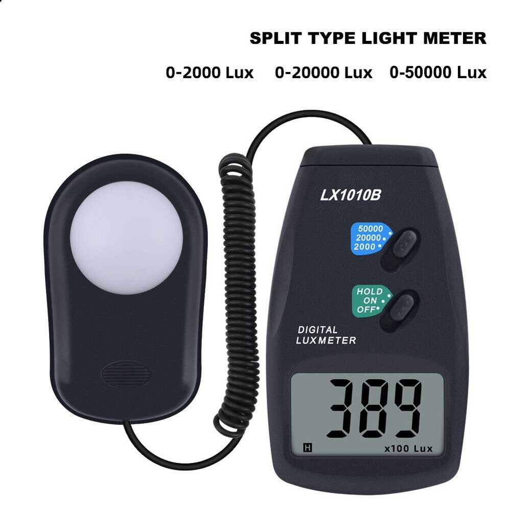 3 Range 12-Digit LCD Display Digital Light Meter LX-1010B illuminance Meter