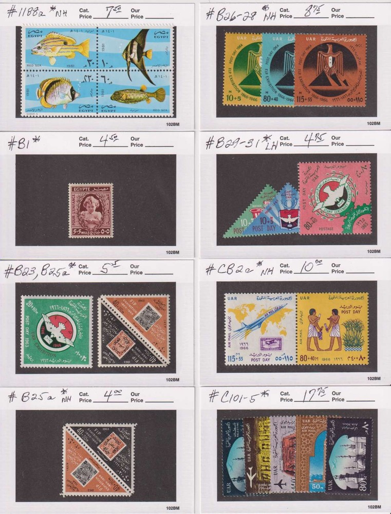 E6025: Better Mint Egypt Stamp Collection; CV $240