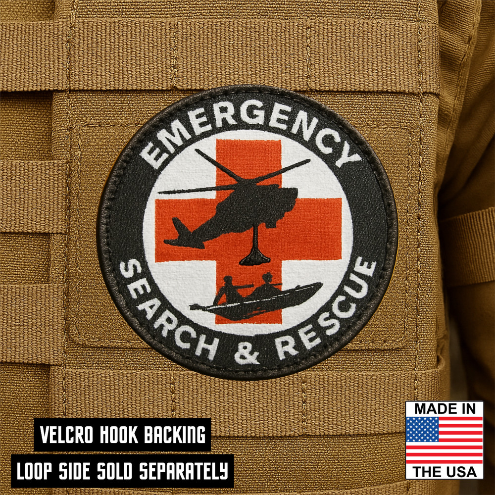 Search & Rescue Morale Patch, 3" Round Hook & Loop USAR Fire EMS Patch