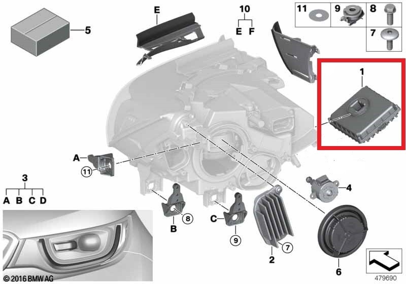OEM AL BMW Mini FLE LED Headlight Control Module Ballast 7429121 Made in Spain