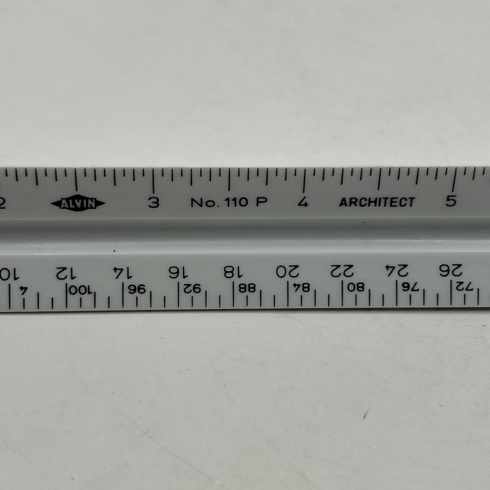 Alvin No. 110P Precise Triangle Architect Drafting Scale Ruler Germany 12"