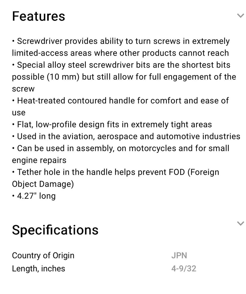 Snap On Low Profile Phillips #2 Screwdriver NEW