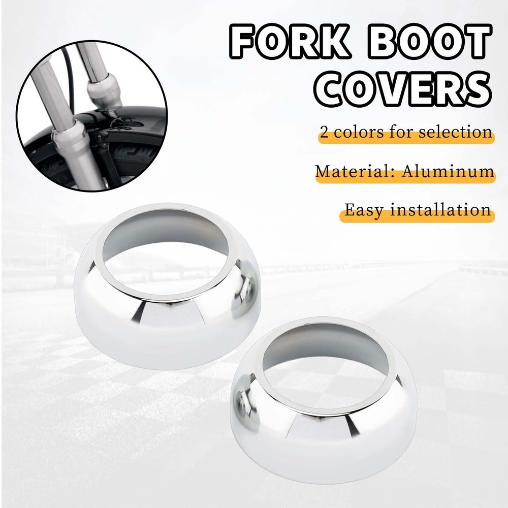 Chrome Front Fork Boot Cap Covers 41mm For Harley Softail FXST FXSTB FXSTC FXDWG