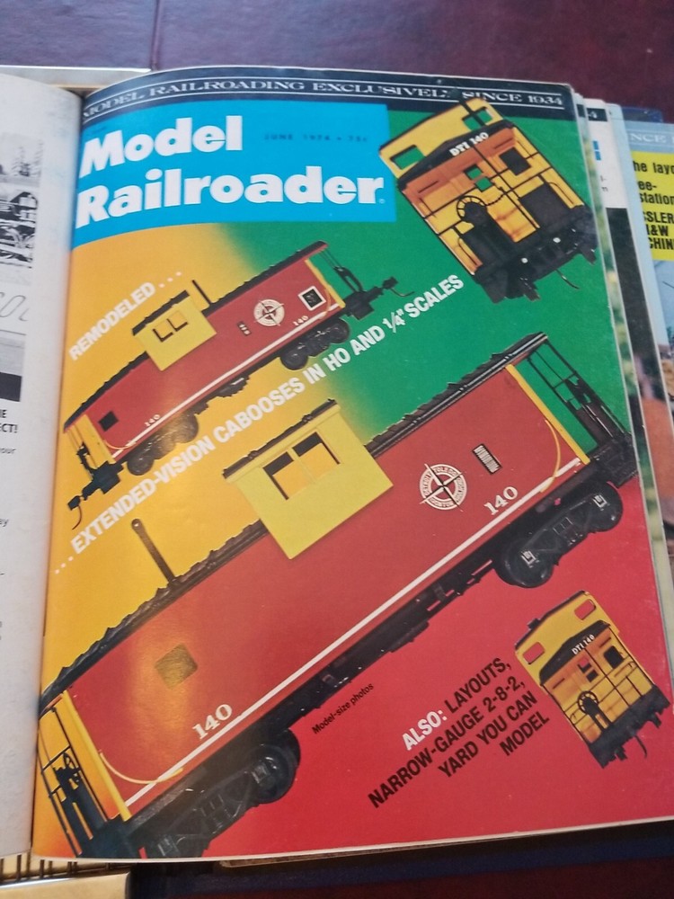 Model Railroader - 1974 in official blue binder. Missing September Issue