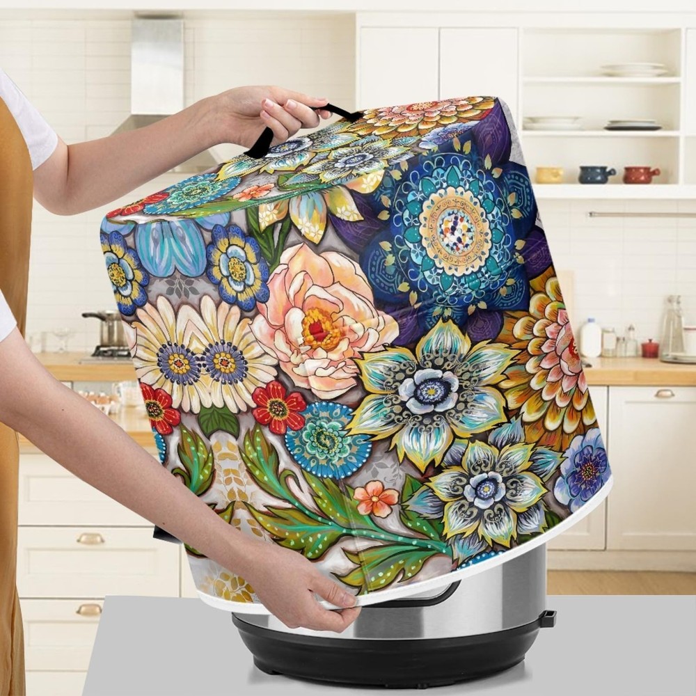 Xoenoiee Boho Floral Blossoms Pattern for 8 Qt Pot,