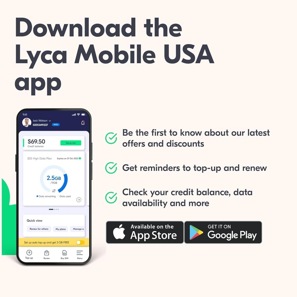 Lyca Mobile 5G/4G Prepaid SIM Kit - Unlimited Talk, Text & Data from $10/mo