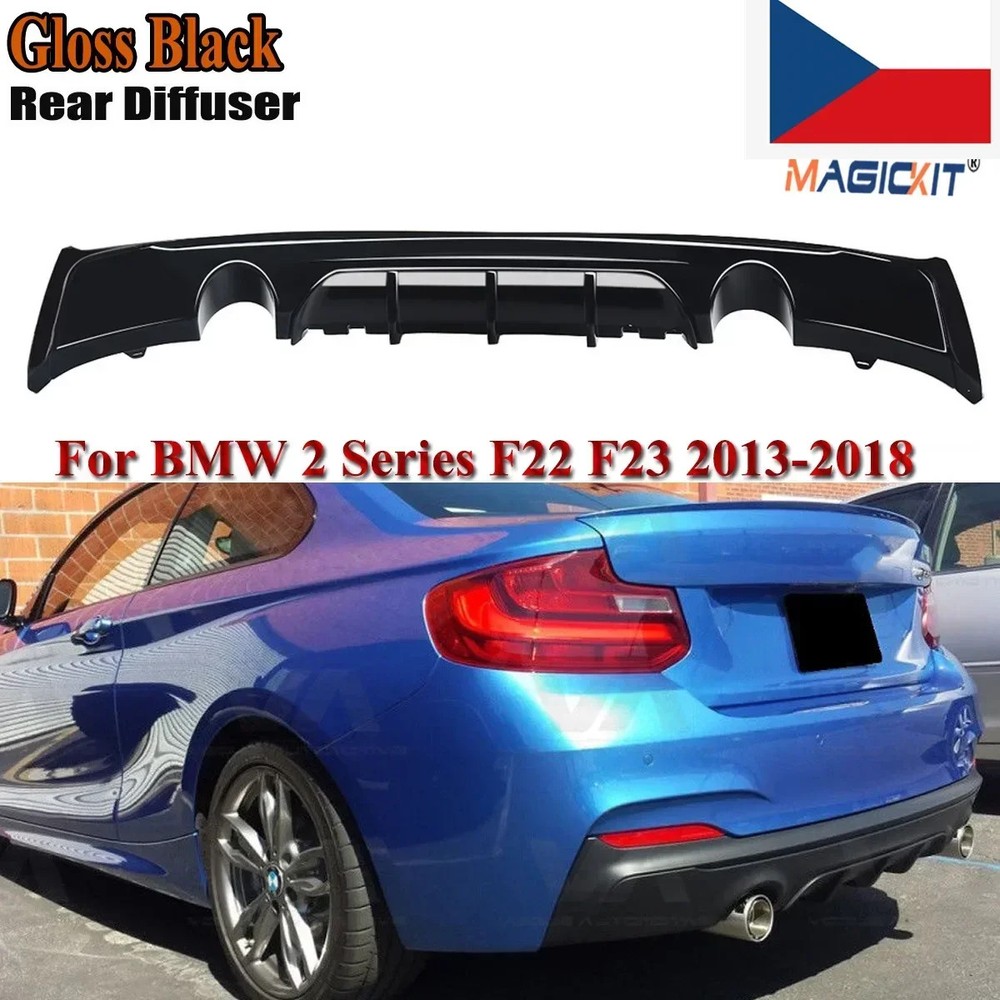 M Sport Performance Rear Bumper Diffuser Tuning Glossy Black