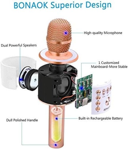 3-in-1 Portable Karaoke Microphone with Bluetooth Connection & Volume Control
