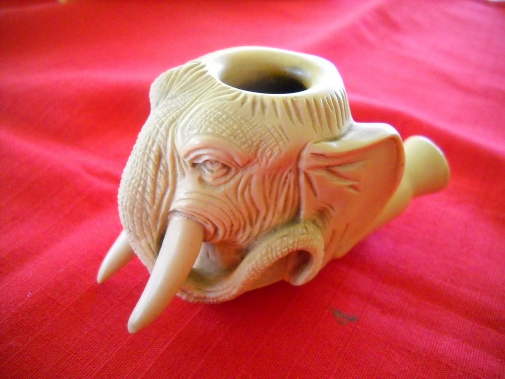 Meerschaum Elephant Head for Pipe.