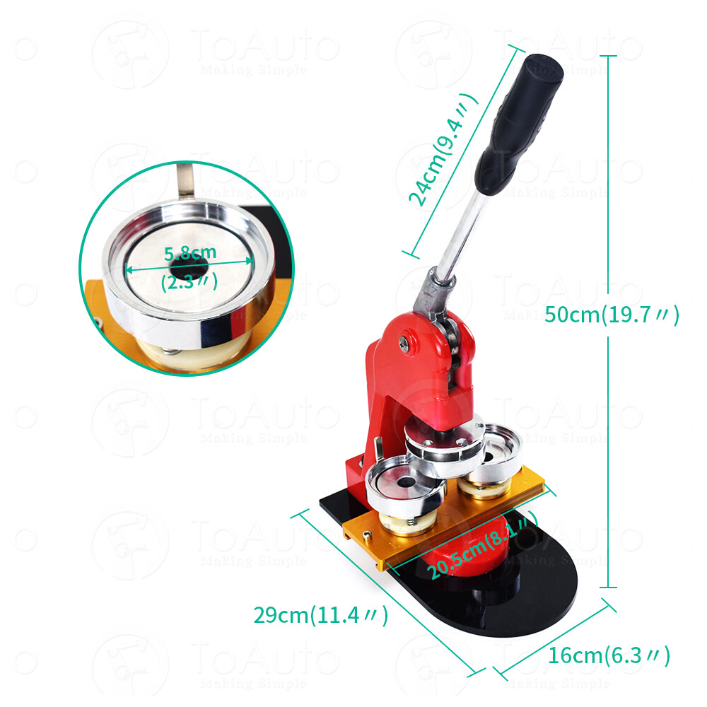 37mm 58mm Button Badge Maker Machine Hand Punch Press +Circle Cutter Craft Tool
