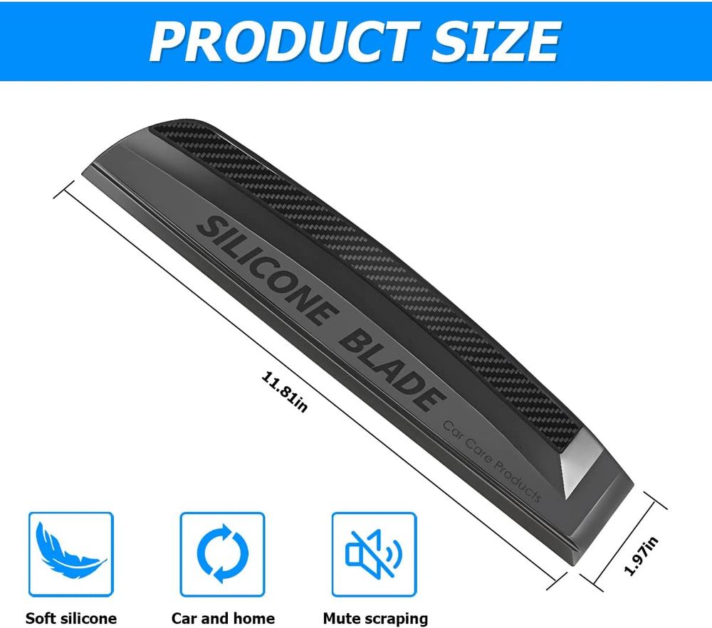 Car Window Squeegee, Soft Silicone Blade for Cleaning