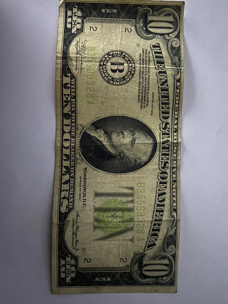 billete de 10 dolares 1934