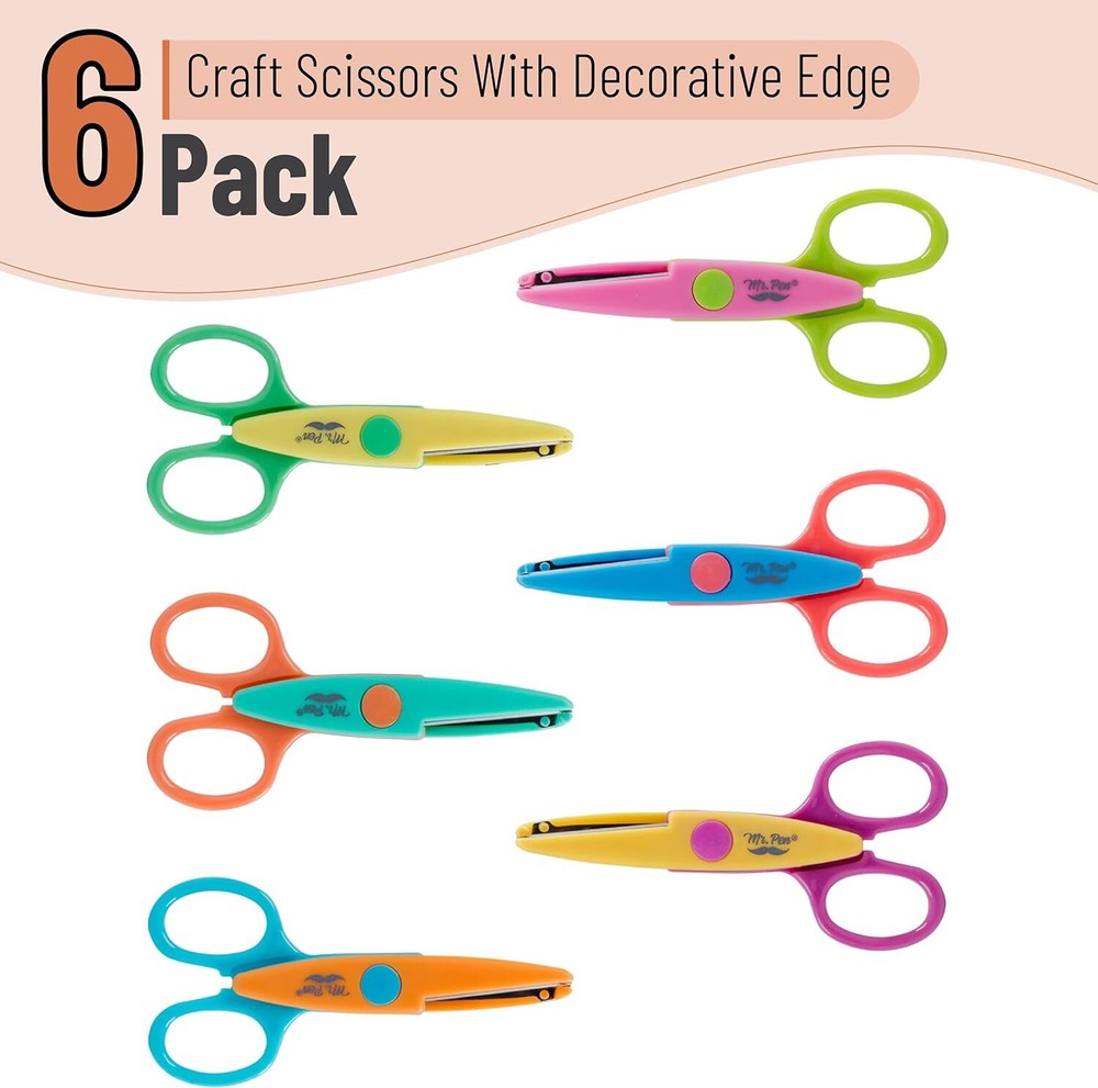 Mr. Pen- Craft Scissors Decorative Edge, 6 Pack, Scissors, Zig Bright 2