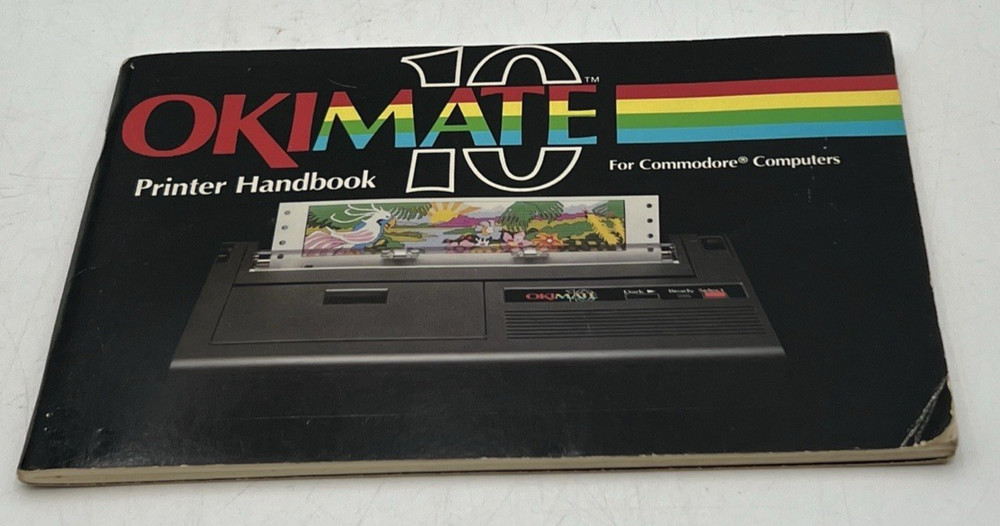 OKIMATE 10 PERSONAL COLOR PRINTER EN3201 FOR COMMODORE COMPUTERS & HANDBOOK
