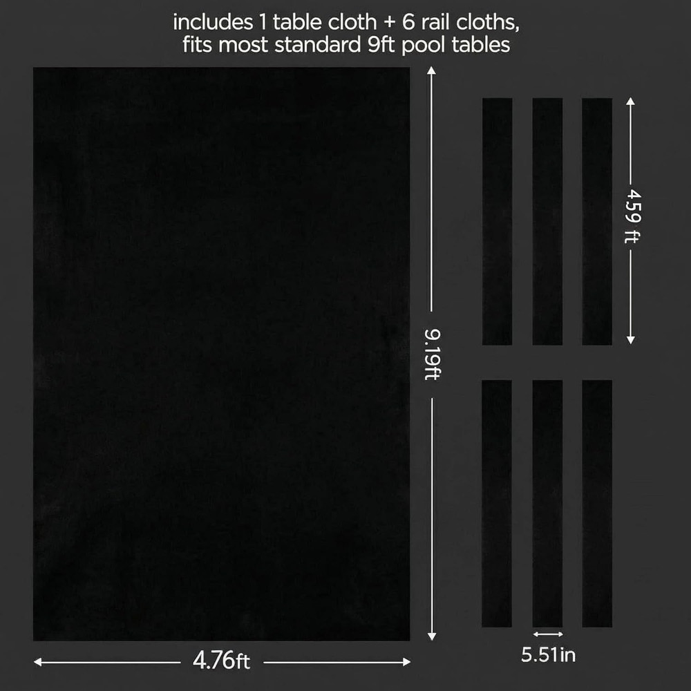 Professional Billiard Cloth Pool Table Felt Replacement Kit for Standard 9 Foot