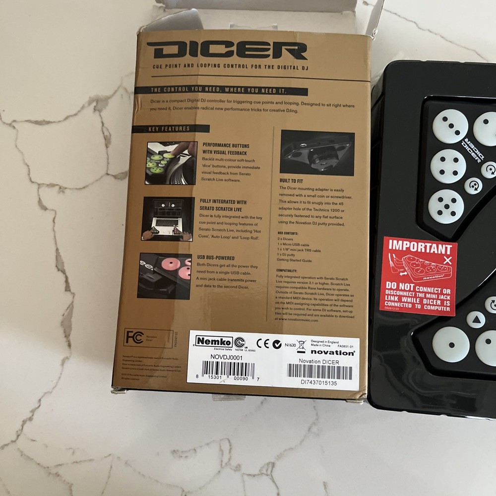 Novation Dicer Cue Point & Looping Control USB Powered DJ Controller, Working