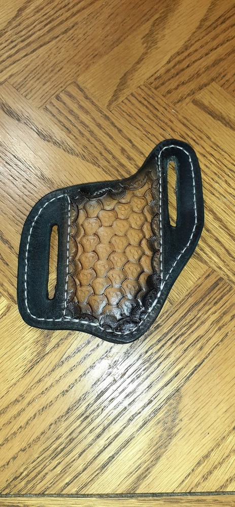 Handcrafted leather folding knife sheath