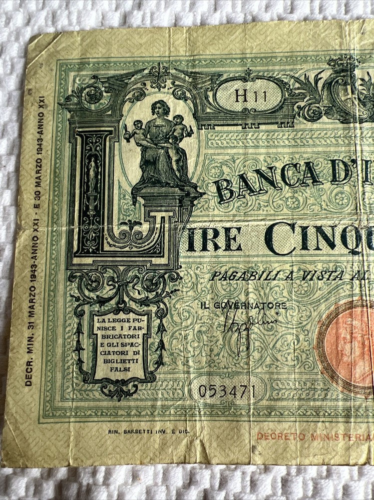 Italy 50 Lire 1943